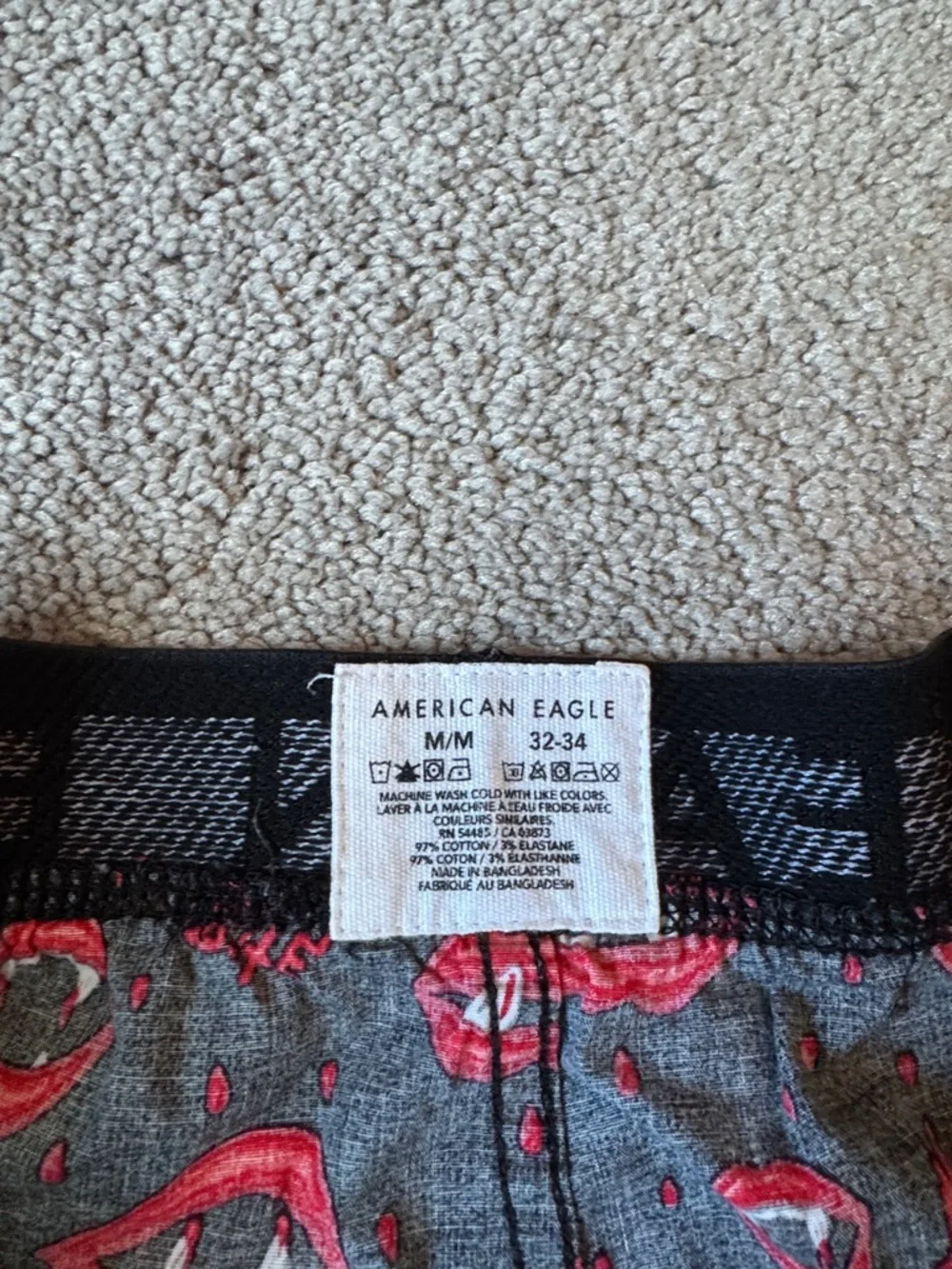 American Eagle Boxer Briefs Vampire Bite Me Print Stretch Underwear SIZE M